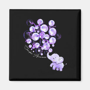 Elephant Blowing Up Purple Balloons Overdose Aware Magnet