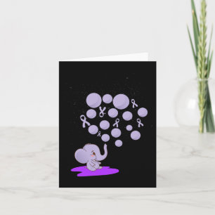 Elephant Blowing Up Purple Lloons Overdose Awarene Card