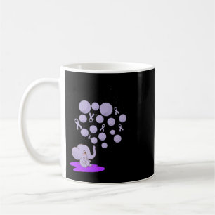 Elephant Blowing Up Purple Lloons Overdose Awarene Coffee Mug