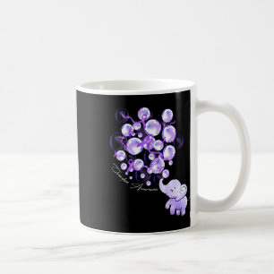 Elephant Blowing Up Purple Lloons Overdose Awarene Coffee Mug