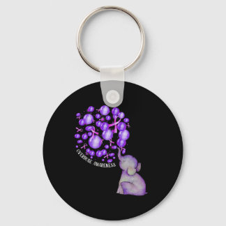 Elephant Blowing Up Purple Lloons Overdose Awarene Key Ring