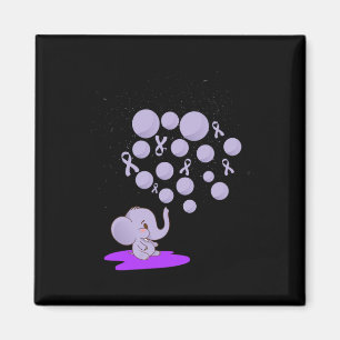 Elephant Blowing Up Purple Lloons Overdose Awarene Magnet