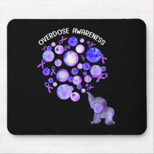 Elephant Blowing Up Purple Lloons Overdose Awarene Mouse Pad