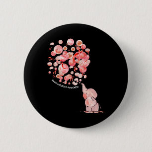 Elephant Blows Up Burgundy Balloons Brain Aneurysm 6 Cm Round Badge