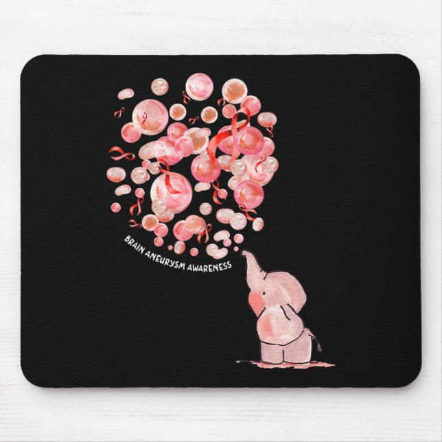 Elephant Blows Up Burgundy Balloons Brain Aneurysm Mouse Pad (Front)