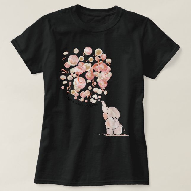Elephant Blows Up Peach Balloons Uterine Cancer Aw T-Shirt (Design Front)
