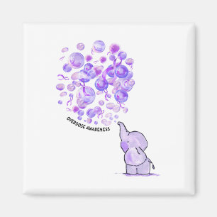 Elephant Blows Up Purple Bylloons Overdose Awarene Magnet