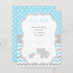 Elephant Blue and Grey Baby Shower Enclosure Card