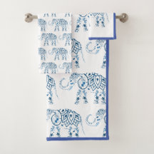 Elephant Blue Bath Set