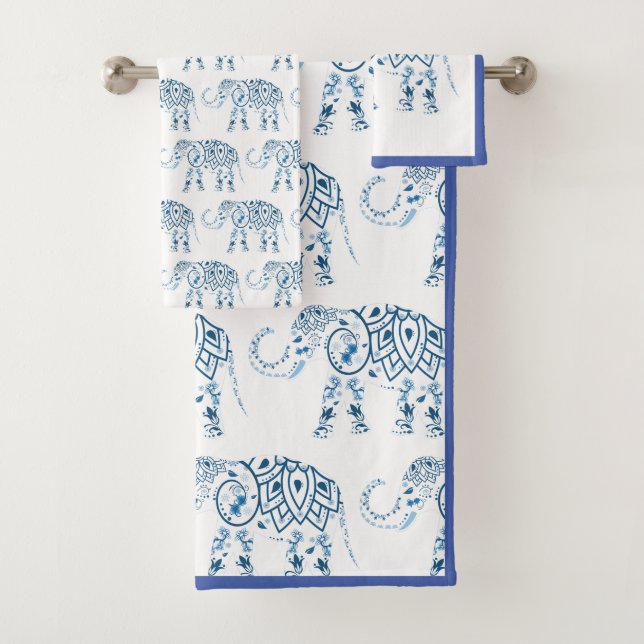 Elephant Blue Bath Set (Insitu)