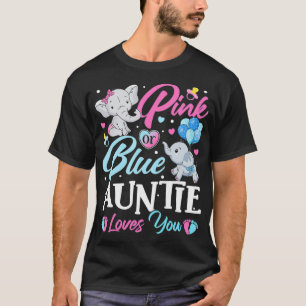 Elephant Blue Pink Auntie Loves You Pregnancy Reve T-Shirt