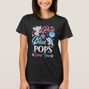 Elephant Blue Pink Pops Loves You Pregnancy Reveal T-Shirt