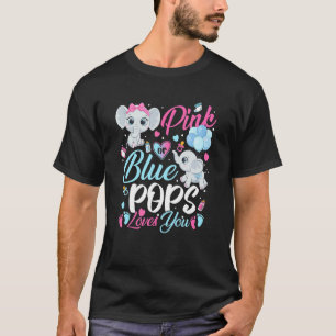 Elephant Blue Pink Pops Loves You Pregnancy Reveal T-Shirt