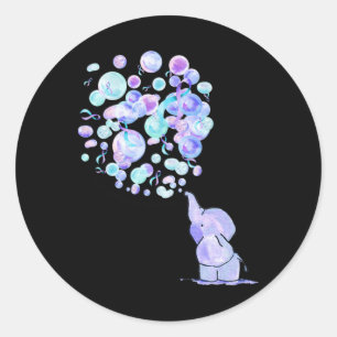 Elephant Blue Purple Balloons Suicide Prevention A Classic Round Sticker