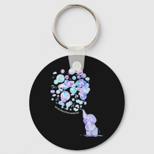 Elephant Blue Purple Balloons Suicide Prevention A Key Ring