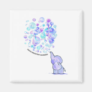 Elephant Blue Purple Balloons Suicide Prevention A Magnet