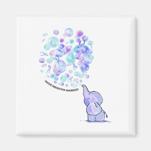 Elephant Blue Purple Balloons Suicide Prevention A Magnet