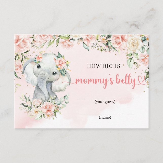 Elephant blush flowers How big is mummy's belly Enclosure Card (Front)