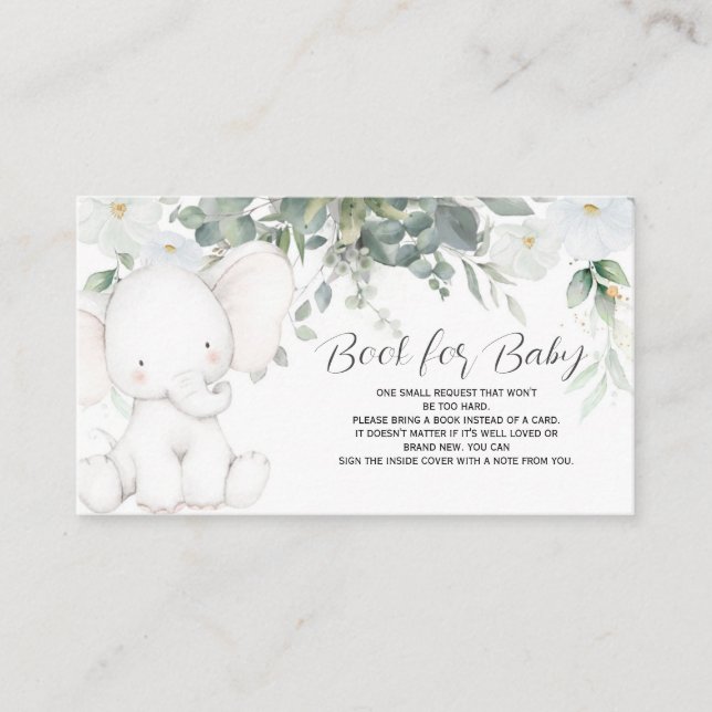 Elephant Book for Baby Card (Front)