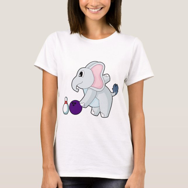 Elephant Bowling Bowling ball Bowling pin T-Shirt (Front)