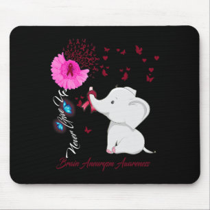 Elephant Brain Aneurysm Awareness - Brain Aneurysm Mouse Pad