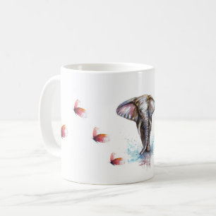 Elephant Butterflies Fantasy Coffee Mug