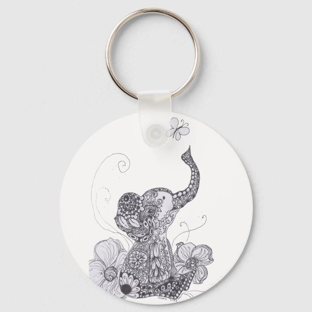 Elephant Butterfly Key Ring (Front)