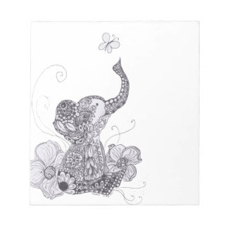 Elephant Butterfly Notepad
