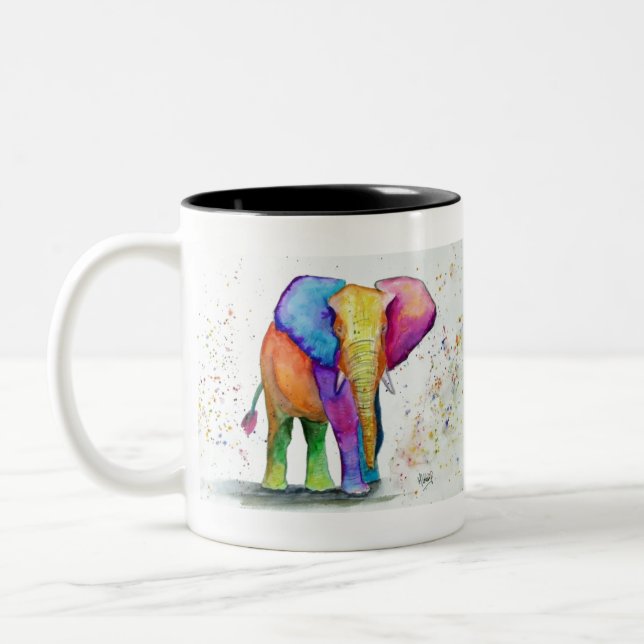elephant candy Two-Tone coffee mug (Left)