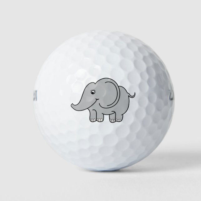 Elephant Cartoon Design Golf Balls (Front)