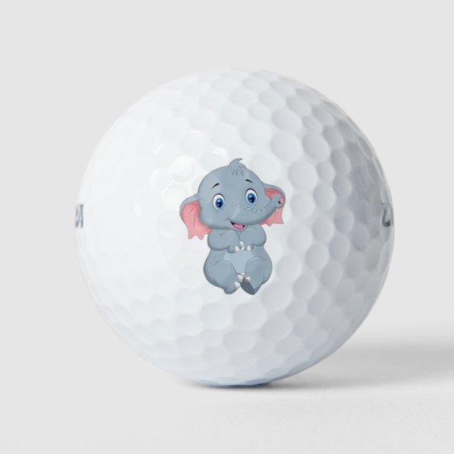 Elephant Cartoon Design Golf Balls (Front)