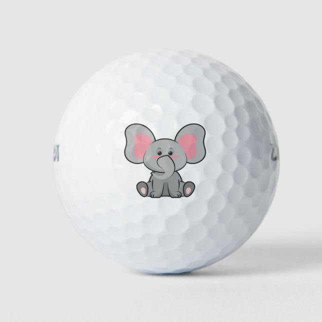 Elephant Cartoon Design Golf Balls (Front)