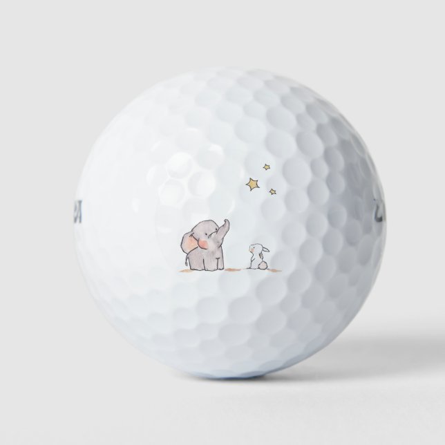 Elephant Cartoon Design Golf Balls (Front)