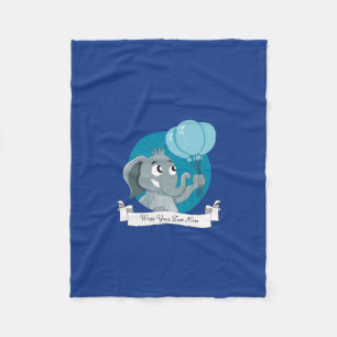 Elephant cartoon fleece blanket