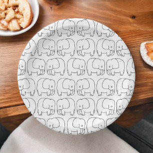 Elephant Cartoon Paper Plate