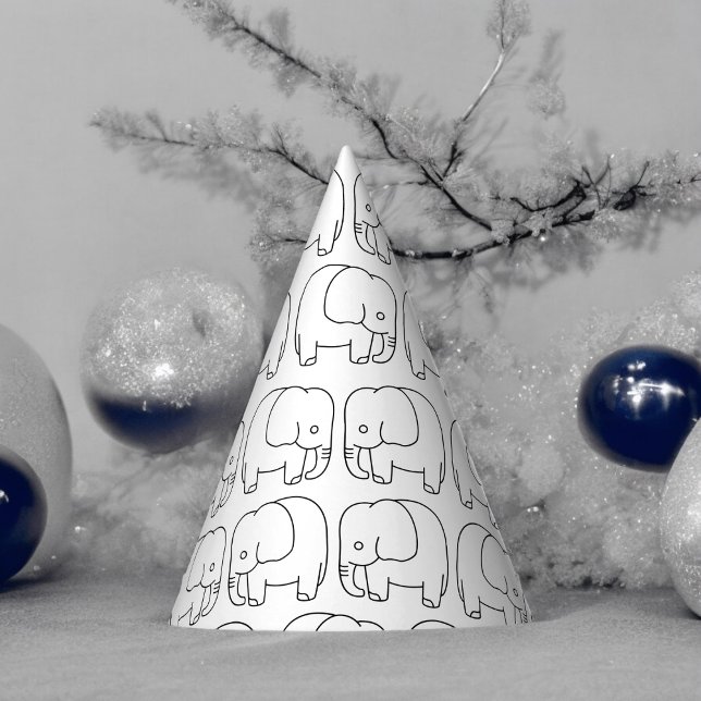 Elephant Cartoon Party Hat (elephant cartoon Paper party hat, Kids,adults,party birthday hat,Baby Shower,wedding,celebration hat)