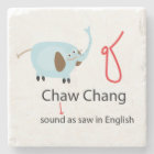 elephant cartoon Thai alphabet coaster