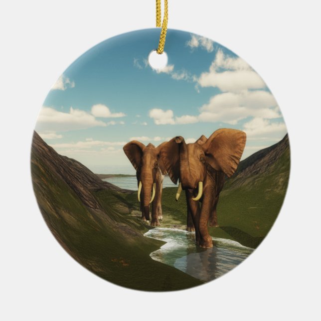 Elephant Ceramic Ornament (Front)