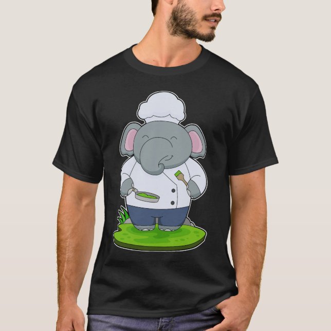 Elephant Chef Cook Pan T-Shirt (Front)
