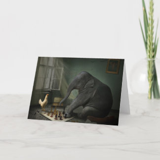 Elephant Chess Greeting Card