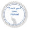 Elephant Chevron Blue Favour Label Sticker