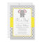 Elephant Chevron Yellow Grey Baby Shower