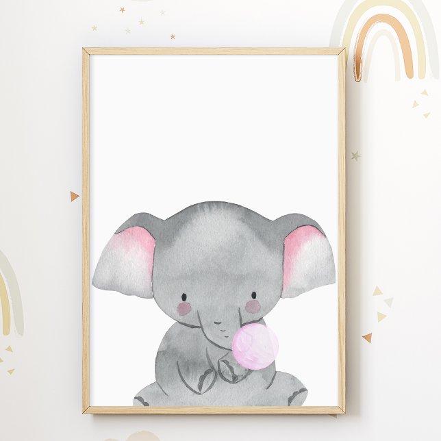 Elephant Chewing Gum Poster Candy Kids Room Print (Creator Uploaded)