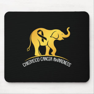 Elephant Childhood Cancer Awareness Ribbon Warrior Mouse Pad