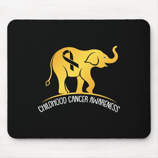 Elephant Childhood Cancer Awareness Ribbon Warrior Mouse Pad (Front)