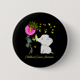 Elephant Childhood Cancer - Childhood Cancer Ribbo 6 Cm Round Badge