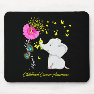 Elephant Childhood Cancer - Childhood Cancer Ribbo Mouse Pad