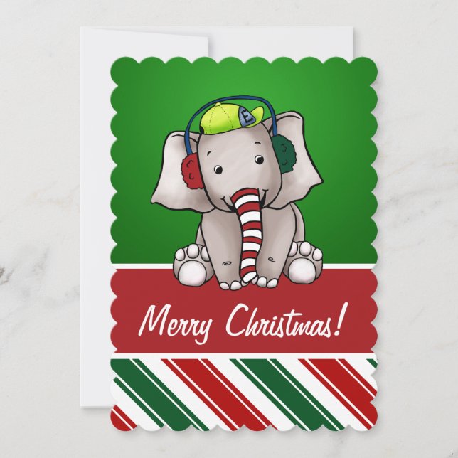 Elephant Christmas Card (Front)