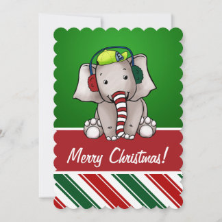 Elephant Christmas Card