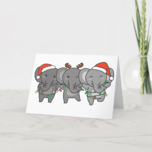 Elephant Christmas Christmas Animals Cute Holiday Card